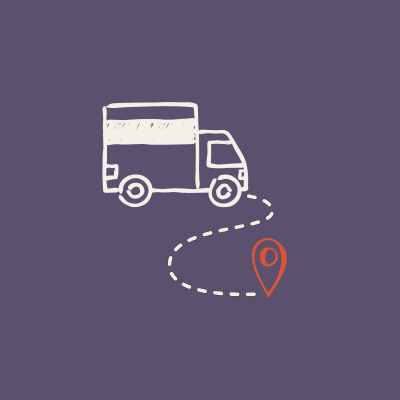 Truck and map marker icon